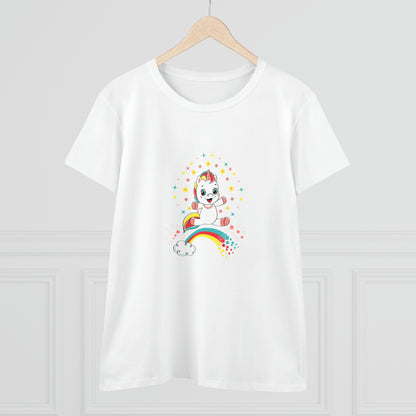 Fantasy, Unicorn, Positive, Things, Rainbow- Adult, Semi-fitted T-shirt