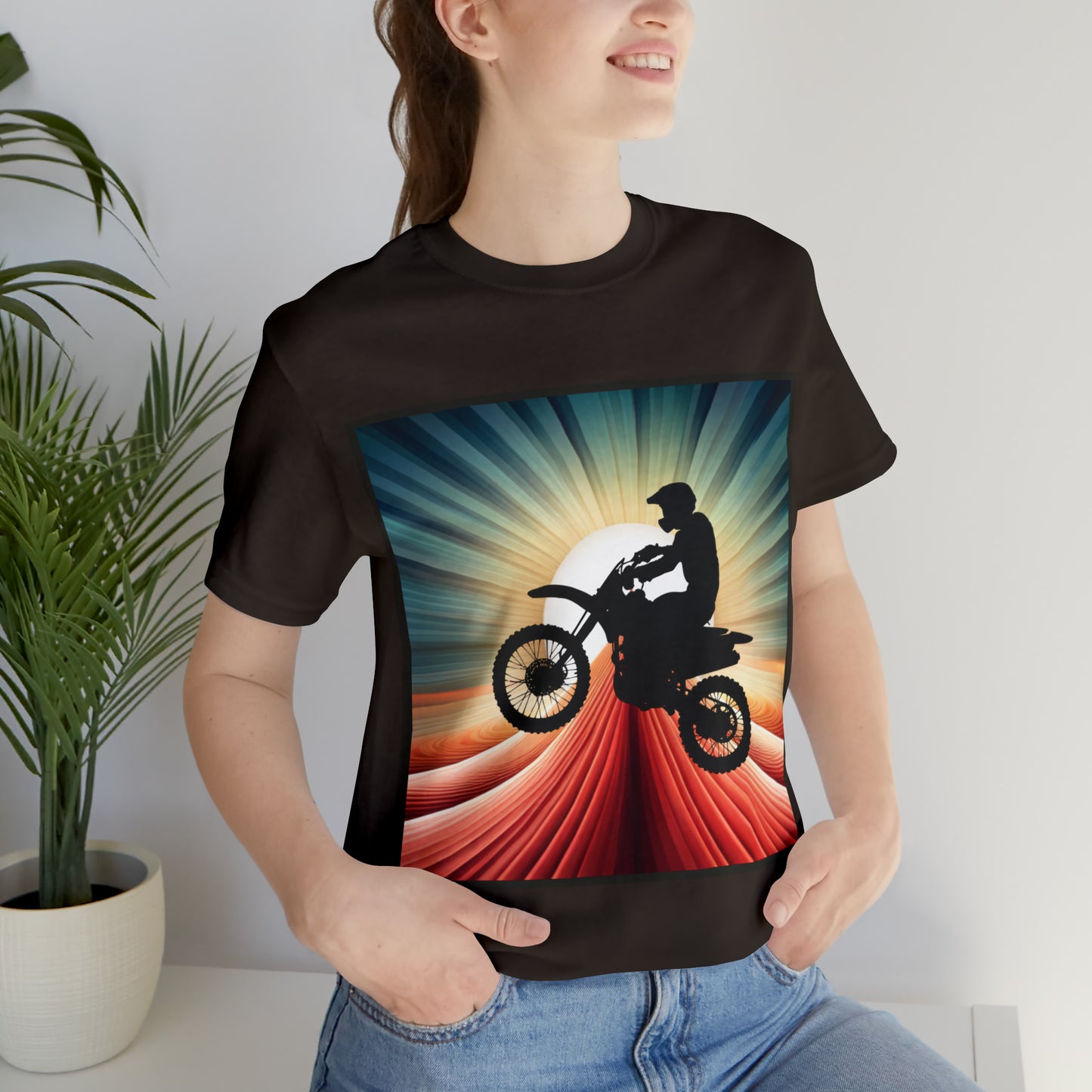 Motorcycle, Motocross, Biker- Adult, Regular Fit, Soft Cotton, Full Size Image, T-shirt
