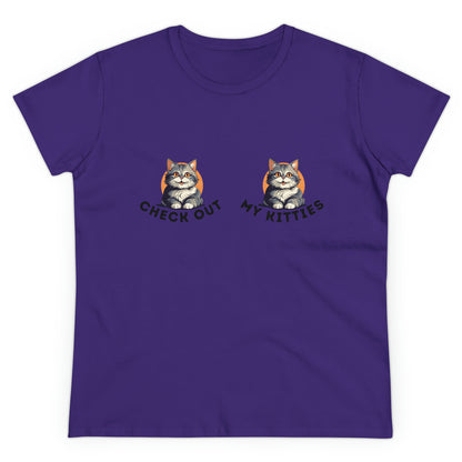 Kitty Cat T-Shirt / Check Out My Kitties Semi-Fitted Shirt / Unisex Jersey Short Sleeve Tee / Humorous Pet Clothes