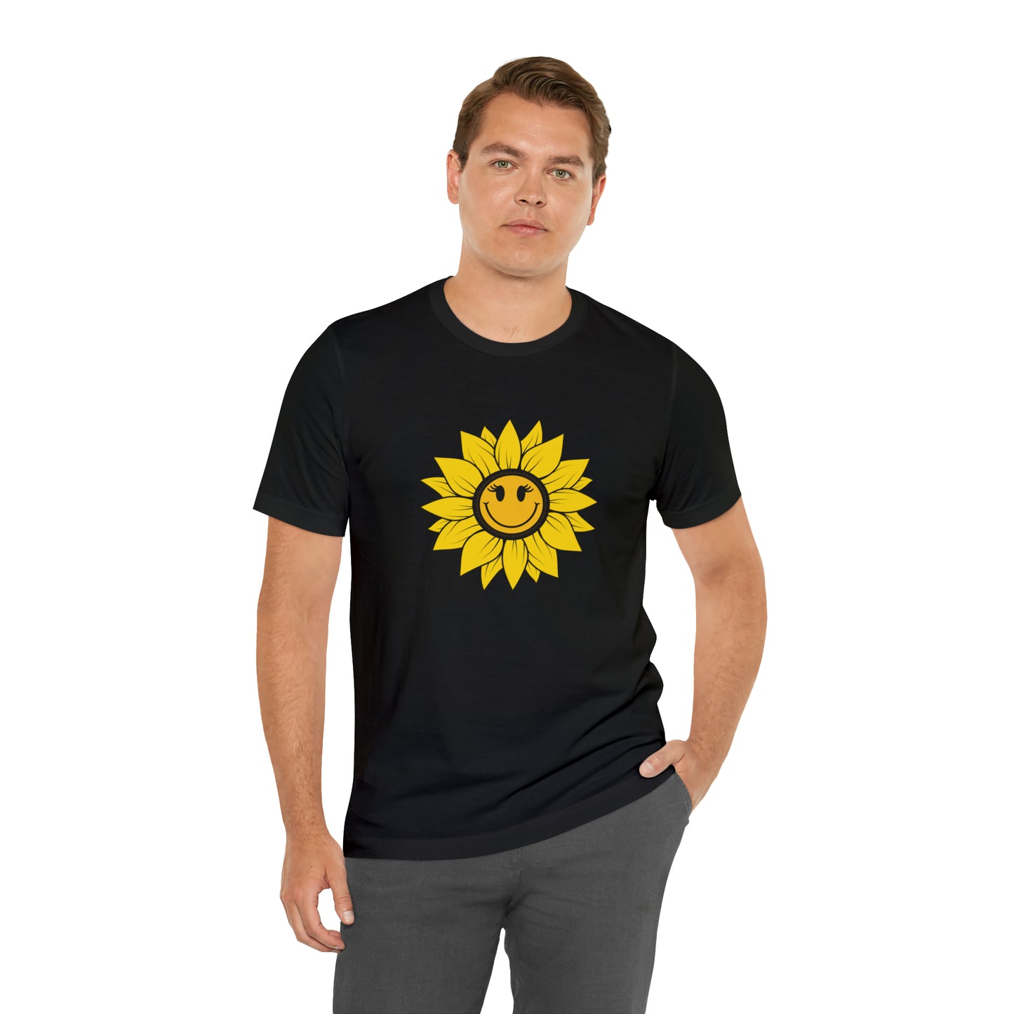 Positive, Sunflower, Nature, Gardens, Flowers, Garden- Adult, Regular Fit, Soft Cotton, T-shirt