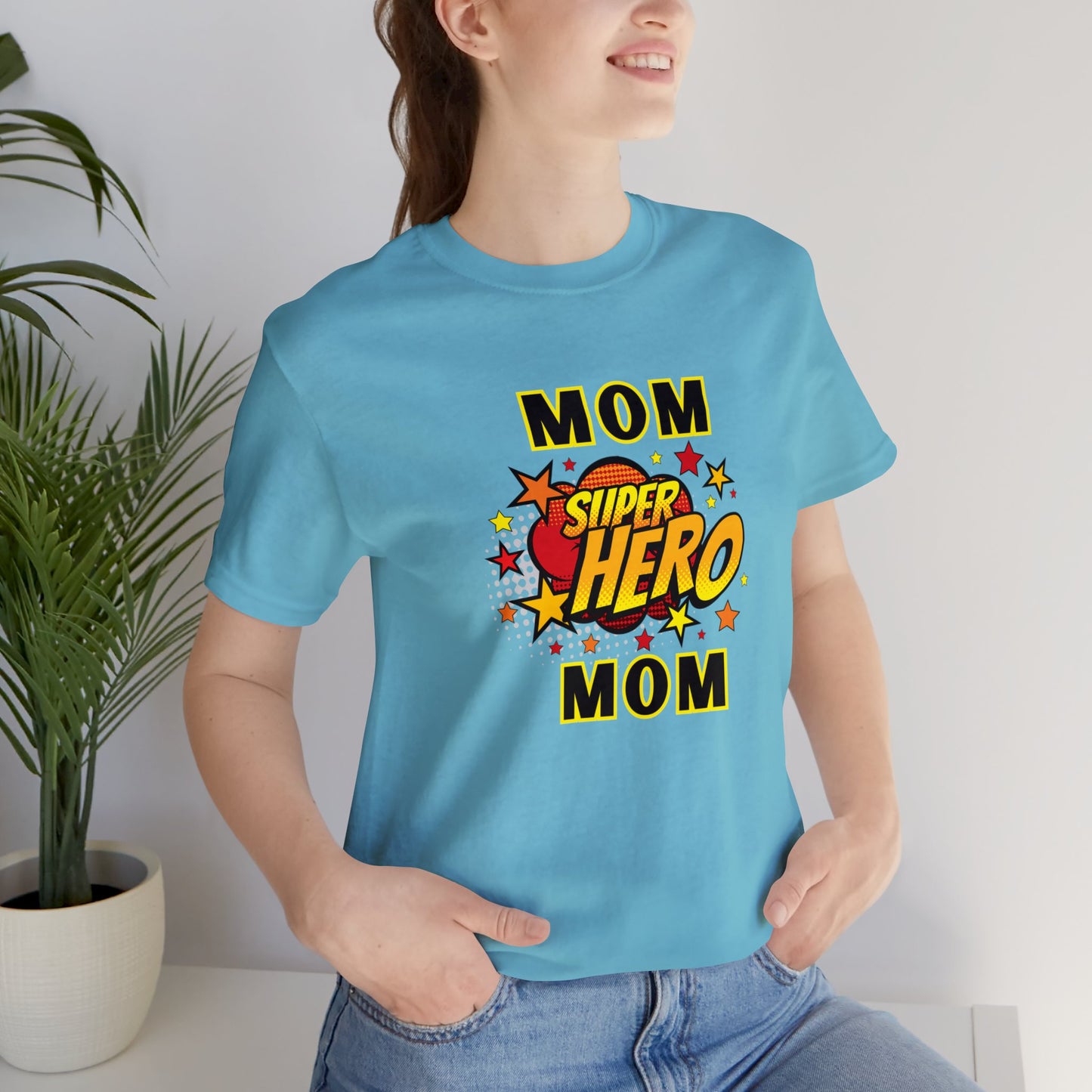 Family, Mom, Superhero, Positive- Adult, Regular Fit, Soft Cotton, T-shirt