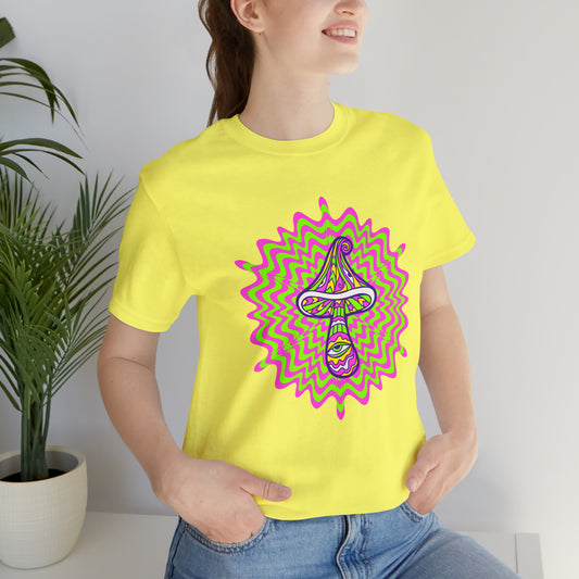 Colorful, Retro Mushrooms T-shirt- Adult, Regular Fit, Soft Cotton, T-shirt
