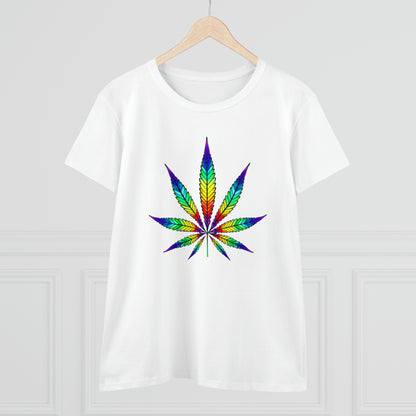 Art, Colorful Leaf, Nature- Adult, Semi-fitted T-shirt
