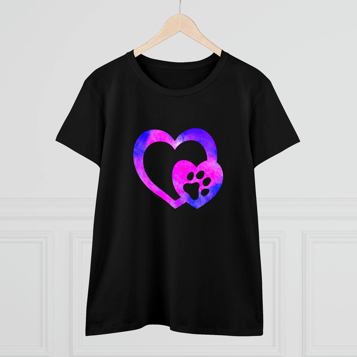 Art, Colorful, Love, Dog Paw- Adult, Semi-fitted, T-shirt