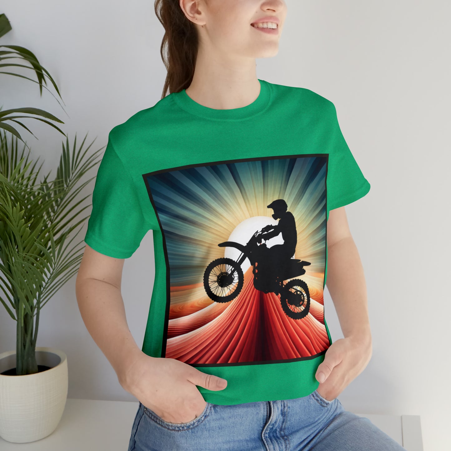 Motorcycle, Motocross, Biker- Adult, Regular Fit, Soft Cotton, Full Size Image, T-shirt