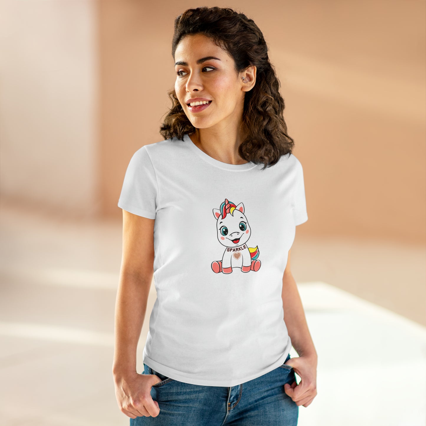 Fantasy, Unicorn, Sparkle, Positive- Adult, Semi-fitted T-shirt