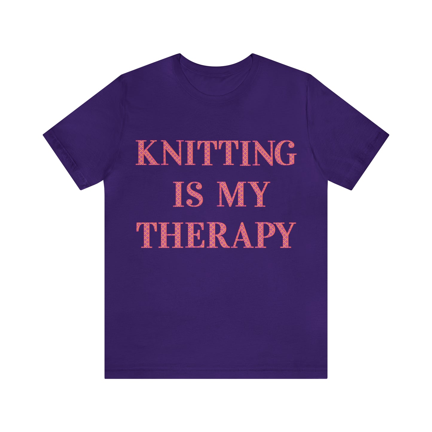 Knitting Is My Therapy- Adult, Regular Fit, Soft Cotton T-shirt