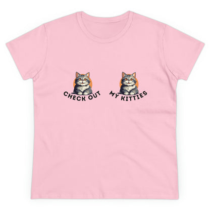Kitty Cat T-Shirt / Check Out My Kitties Semi-Fitted Shirt / Unisex Jersey Short Sleeve Tee / Humorous Pet Clothes