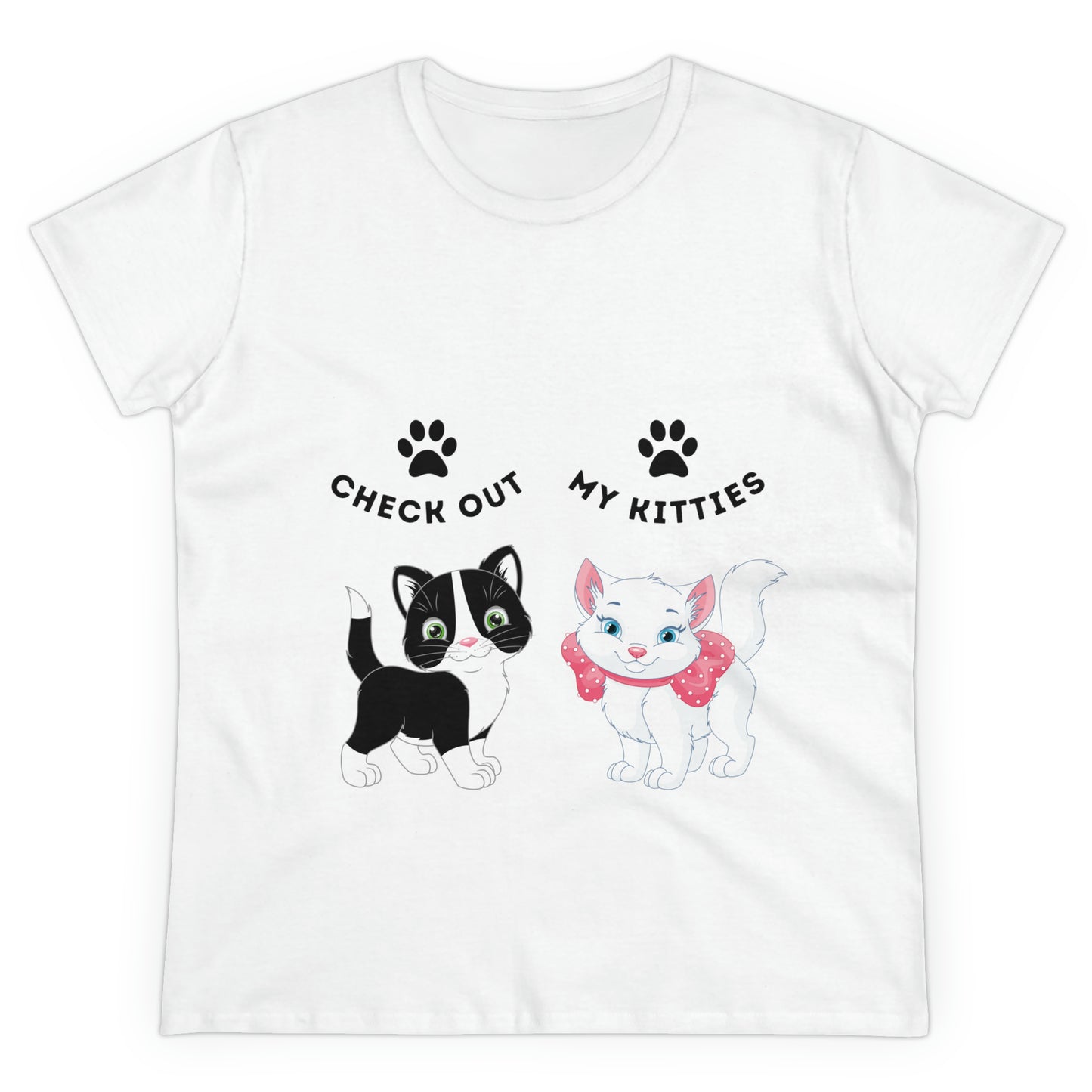 Kitty Cat T-Shirt / Check Out My Kitties Semi-Fitted Shirt / Unisex Jersey Short Sleeve Tee / Humorous Pet Clothes