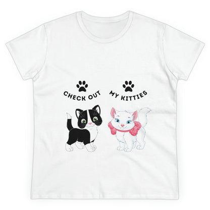 Kitty Cat T-Shirt / Check Out My Kitties Semi-Fitted Shirt / Unisex Jersey Short Sleeve Tee / Humorous Pet Clothes