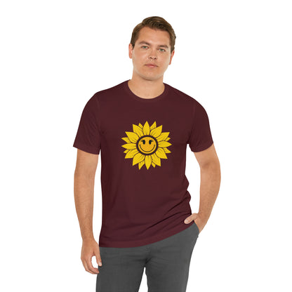 Positive, Sunflower, Nature, Gardens, Flowers, Garden- Adult, Regular Fit, Soft Cotton, T-shirt