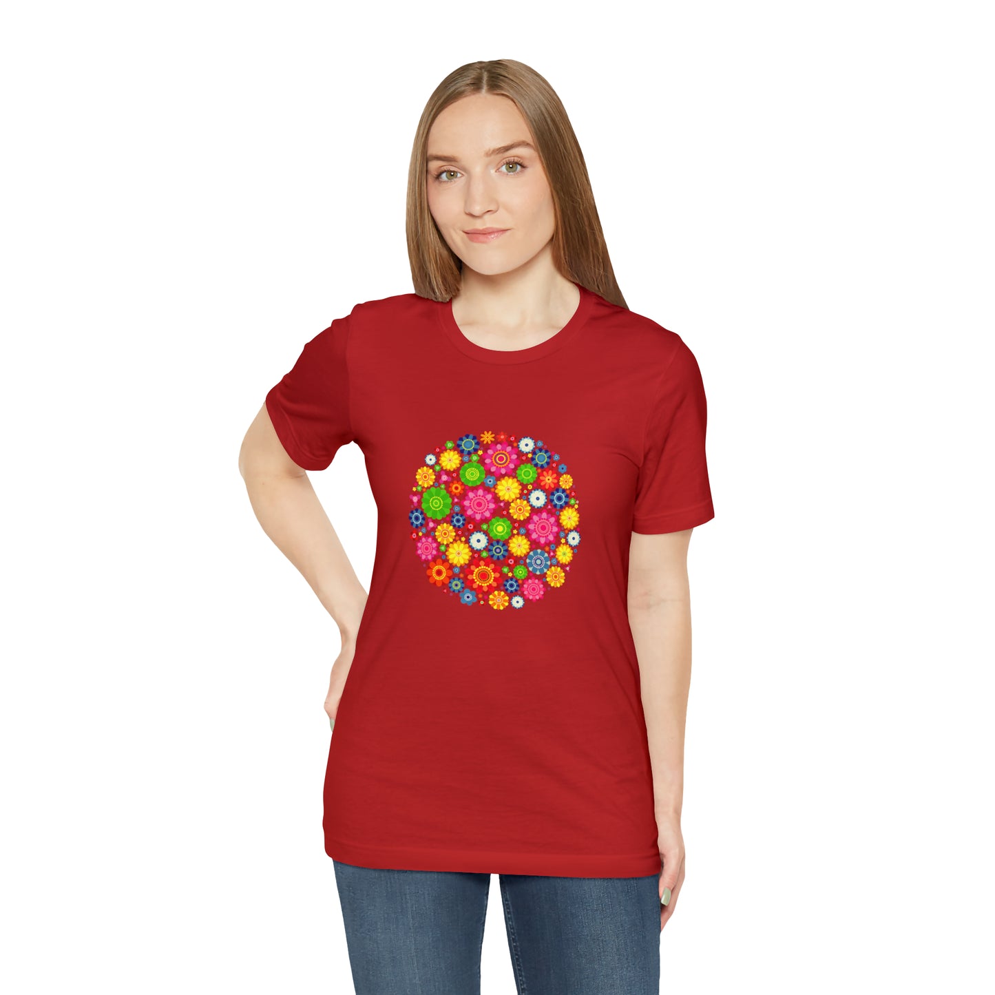 Colorful, Nature, Flowers- Adult, Regular Fit, Soft Cotton,  T-shirt