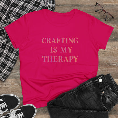 Crafting Is My Therapy- Adult, Semi-fitted, T-shirt