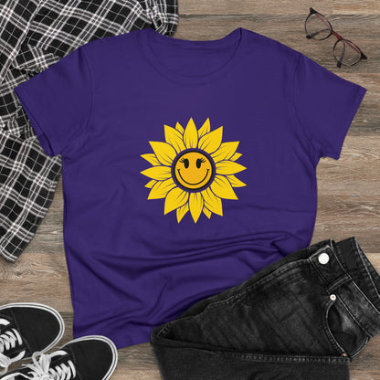 Positive, Sunflower, Nature, Gardens, Flowers, Garden- Adult, Semi-fitted, Half Caffeinated (Smaller Size Image), T-shirt