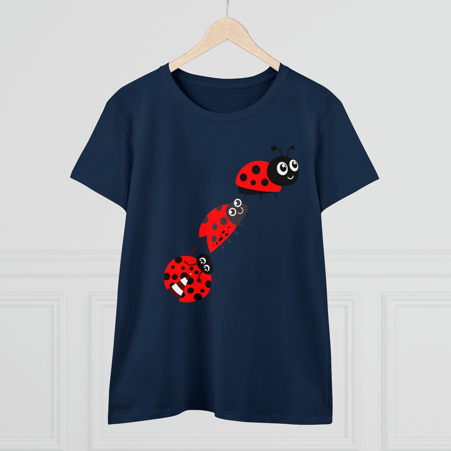 Ladybug Flower, Plants, Garden- Adult, Semi-fitted, T-shirt