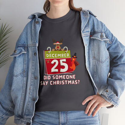 Christmas Funny, Cute Holiday  Calendar T-shirt-Unisex Heavy Cotton Tee