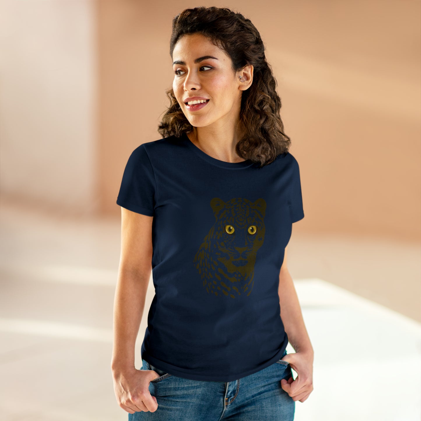 Animals, Big Cats, Leopard, Cheetah, Nature- Adult, Semi-fitted T-shirt