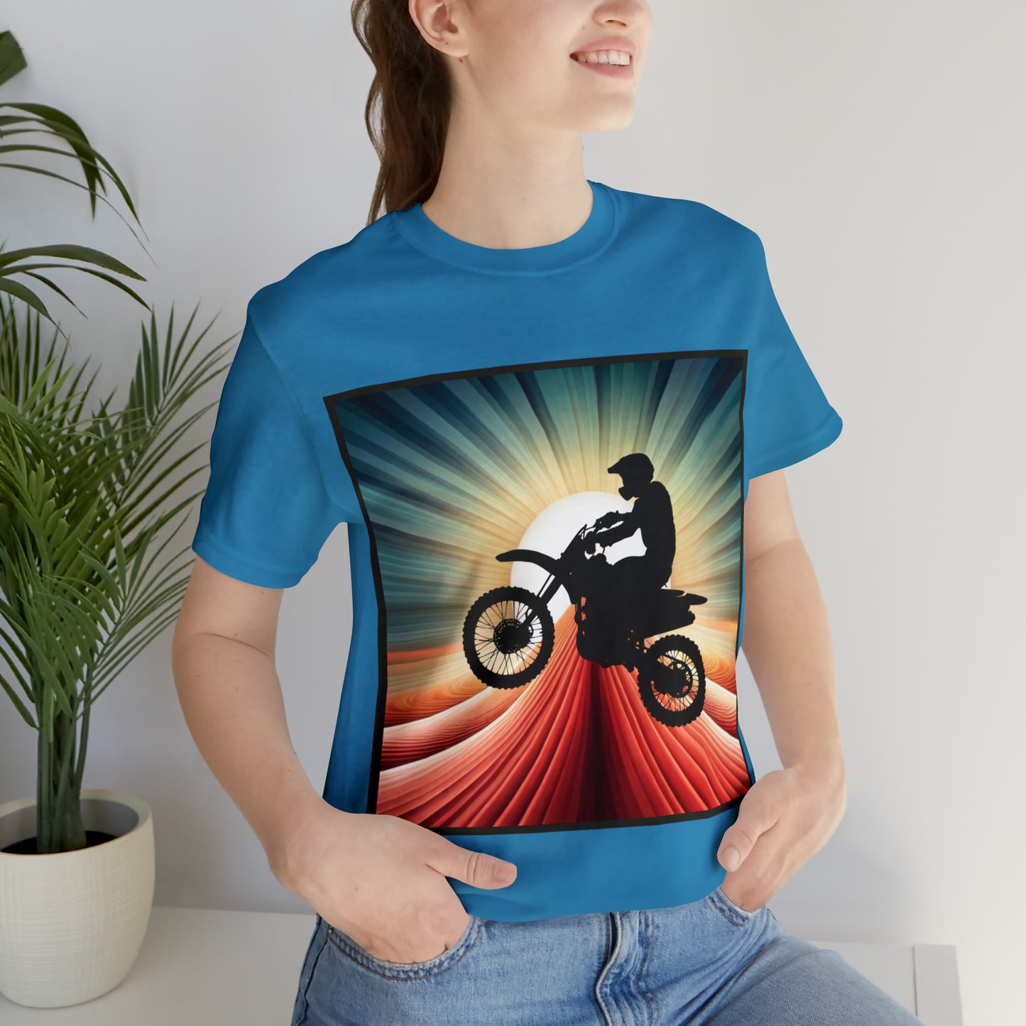 Motorcycle, Motocross, Biker- Adult, Regular Fit, Soft Cotton, Full Size Image, T-shirt