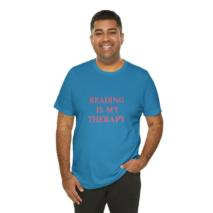 Hobby, Reading Is My Therapy, Words, Books- Adult, Regular Fit, Soft Cotton, Smaller Size Image T-Shirt