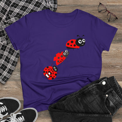 Ladybug Flower, Plants, Garden- Adult, Semi-fitted, T-shirt