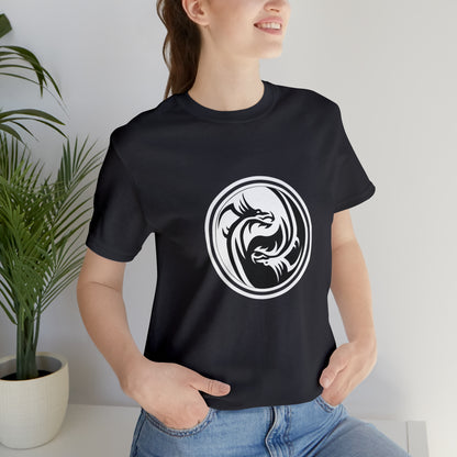 Symbol, Dragon, Ying Yang- Adult, Regular Fit, Soft Cotton, Smaller Size Image, T-shirt