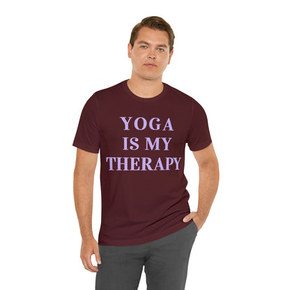 Yoga Is My Therapy- Adult, Regular Fit, Soft Cotton, Full Size Image, T-shirt