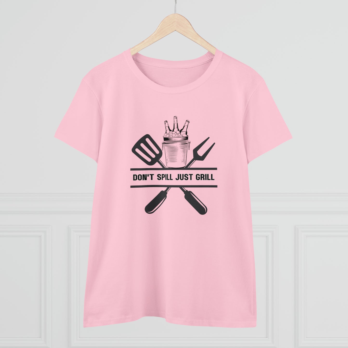 Hobby, Interests, Grilling, Don't Spill Just Grill, Family, Dad, Mom- Adult, Semi-fitted, T-shirt