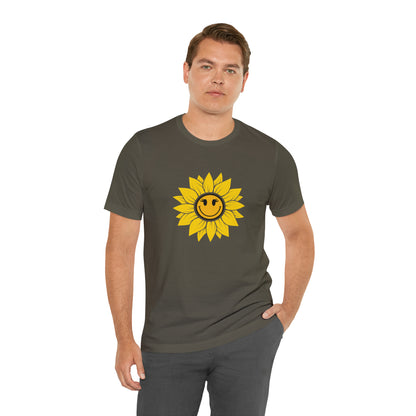 Positive, Sunflower, Nature, Gardens, Flowers, Garden- Adult, Regular Fit, Soft Cotton, T-shirt