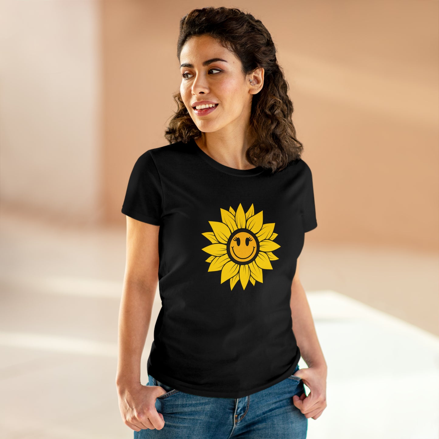 Positive, Sunflower, Nature, Gardens, Flowers, Garden- Adult, Semi-fitted, Half Caffeinated (Smaller Size Image), T-shirt