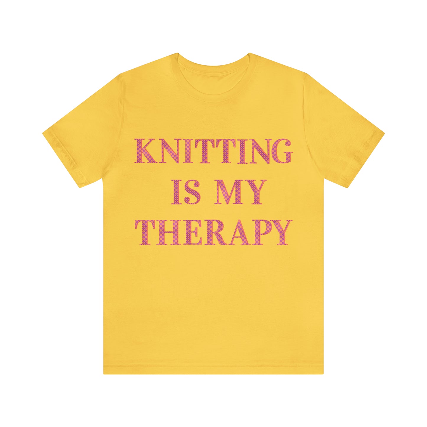 Knitting Is My Therapy- Adult, Regular Fit, Soft Cotton T-shirt