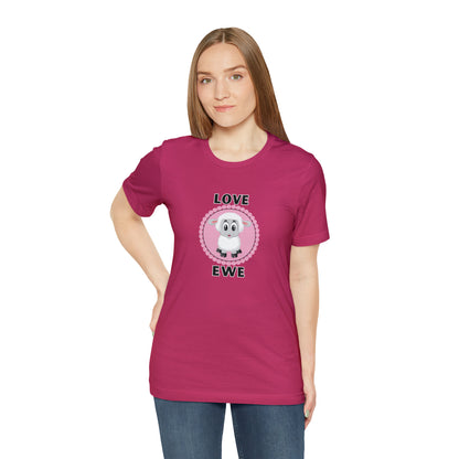 Sheep, Love Ewe, Animals- Adult, Regular Fit, Soft Cotton T-shirt