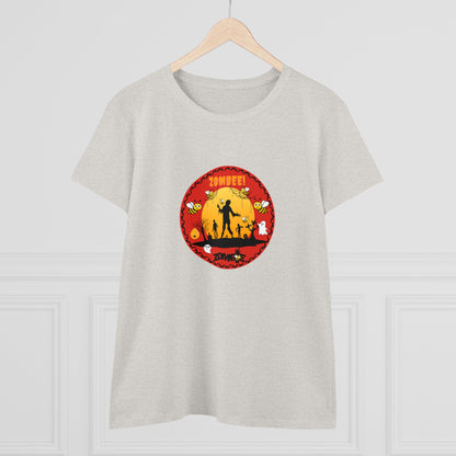 Animals, Bugs, Bee, ZOMBEE, Funny, Holiday, Halloween- Adult, Semi-fitted, Smaller Size Image, T-shirt