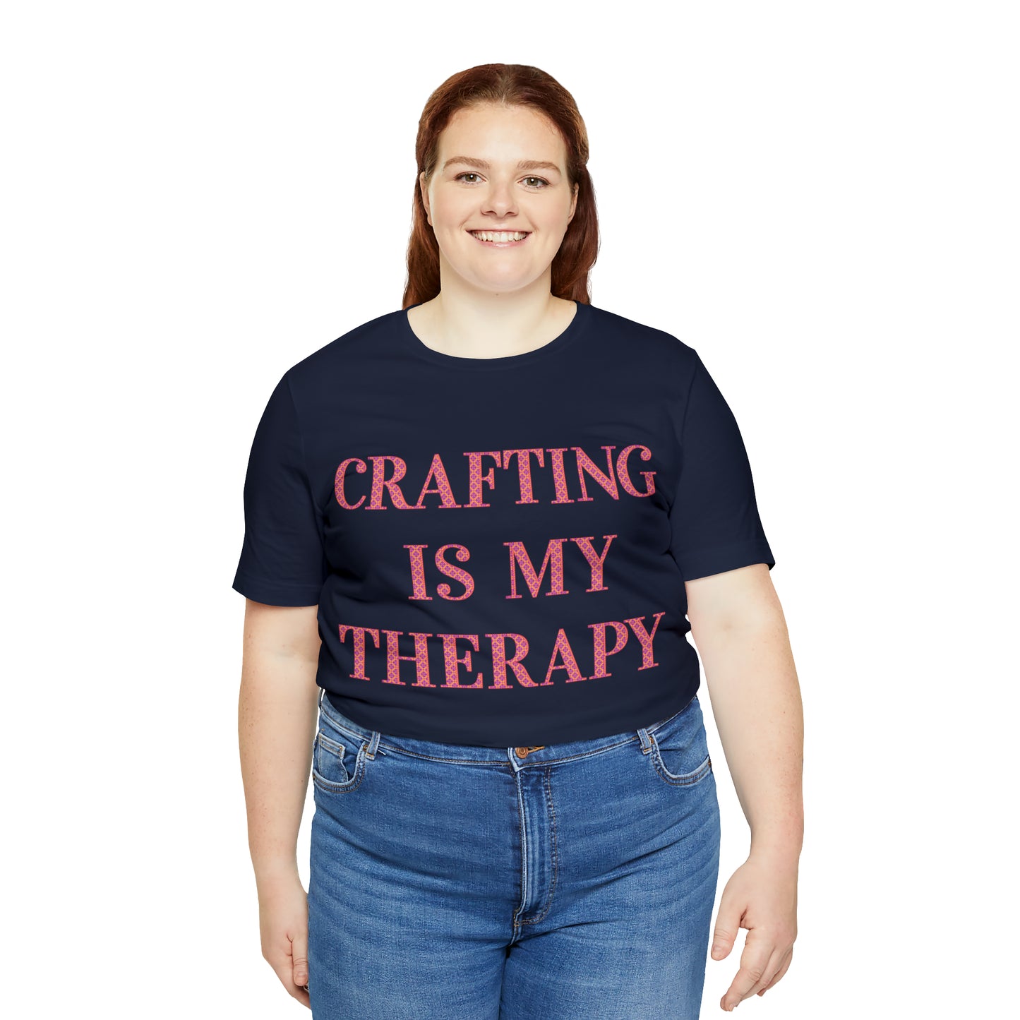 Crafting Is My Therapy- Adult, Regular Fit, Soft Cotton, Full Size Image, T-shirt