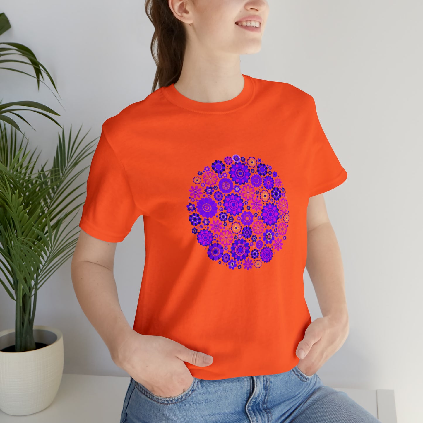 Colorful, Nature, Flowers- Adult, Regular Fit, Soft Cotton,  T-shirt