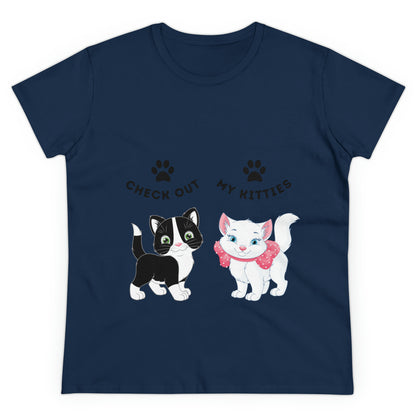 Kitty Cat T-Shirt / Check Out My Kitties Semi-Fitted Shirt / Unisex Jersey Short Sleeve Tee / Humorous Pet Clothes