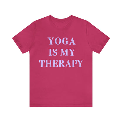 Yoga Is My Therapy- Adult, Regular Fit, Soft Cotton, Full Size Image, T-shirt