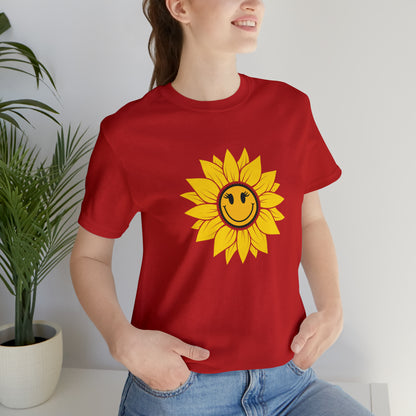 Positive, Sunflower, Nature, Gardens, Flowers, Garden- Adult, Regular Fit, Soft Cotton, T-shirt