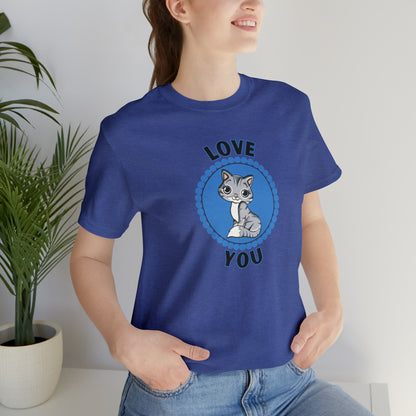 Cat, Love You, Animals- Adult, Regular Fit, Soft Cotton, T-shirt