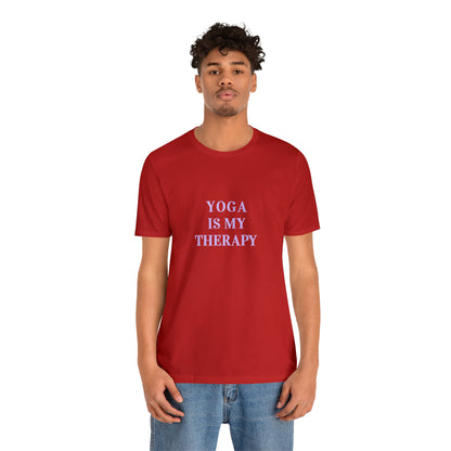 Yoga Is My Therapy- Adult, Regular Fit, Soft Cotton, Smaller Size Image, T-shirt