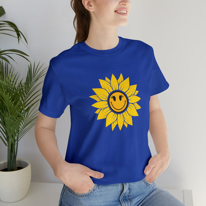 Positive, Sunflower, Nature, Gardens, Flowers, Garden- Adult, Regular Fit, Soft Cotton, T-shirt