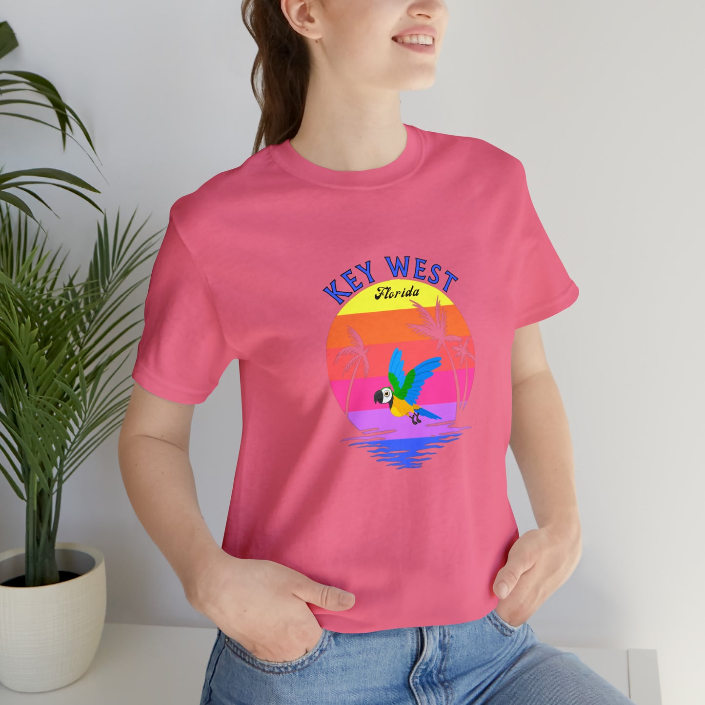 Places, States, Beach, Key West, Florida, United States of America, Animals, Birds- Adult, Regular Fit, Soft Cotton, T-shirt