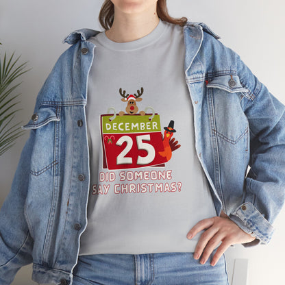 Christmas Funny, Cute Holiday  Calendar T-shirt-Unisex Heavy Cotton Tee