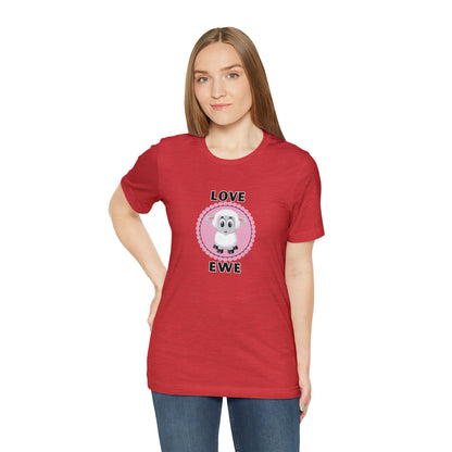 Sheep, Love Ewe, Animals- Adult, Regular Fit, Soft Cotton T-shirt