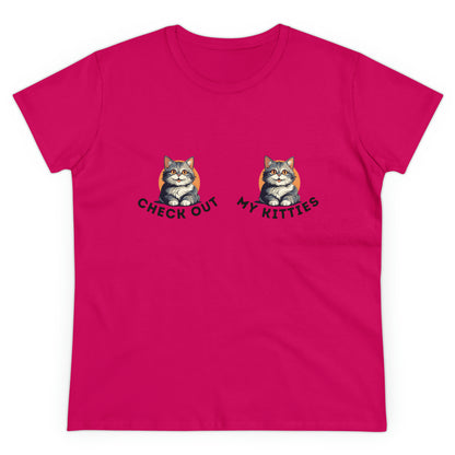 Kitty Cat T-Shirt / Check Out My Kitties Semi-Fitted Shirt / Unisex Jersey Short Sleeve Tee / Humorous Pet Clothes