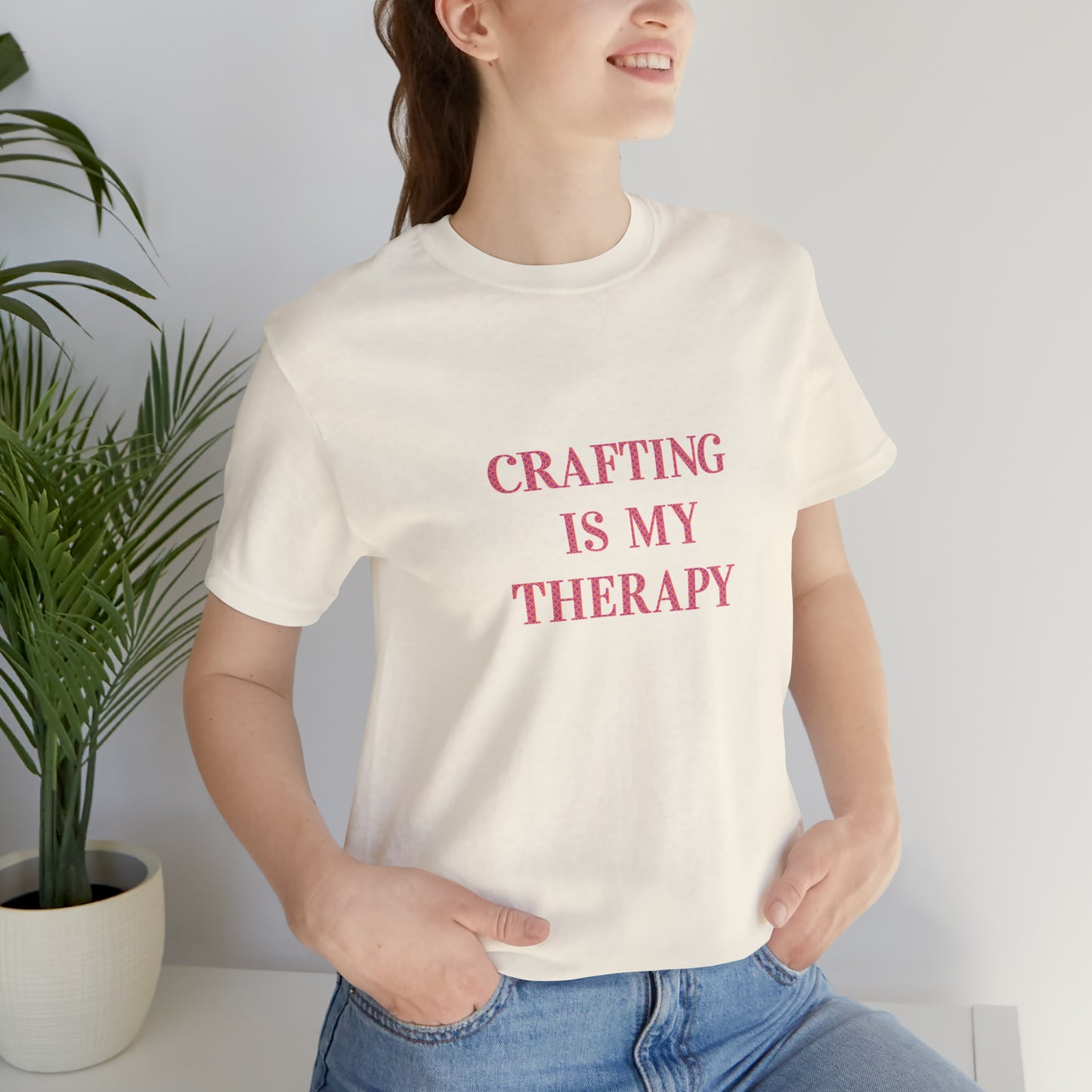 Crafting Is My Therapy- Adult, Regular Fit, Smaller Size Image, Soft Cotton, T-shirt