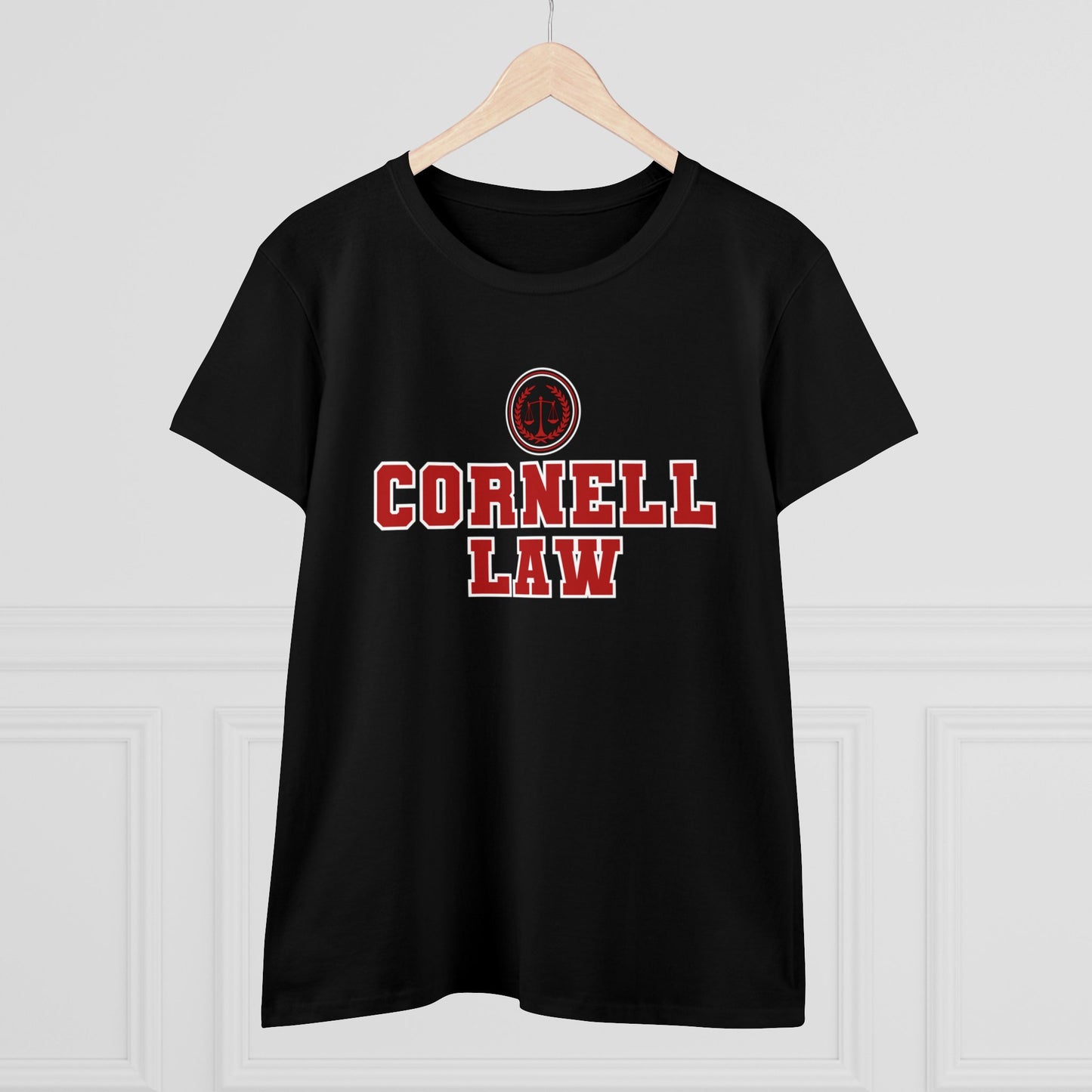 Cornell Law T-Shirt, Attorney, Lawyer, Law School, University, Bar Exam,Cornell University Law School- Adult, Semi-fitted, Smaller Size Image, T-shirt