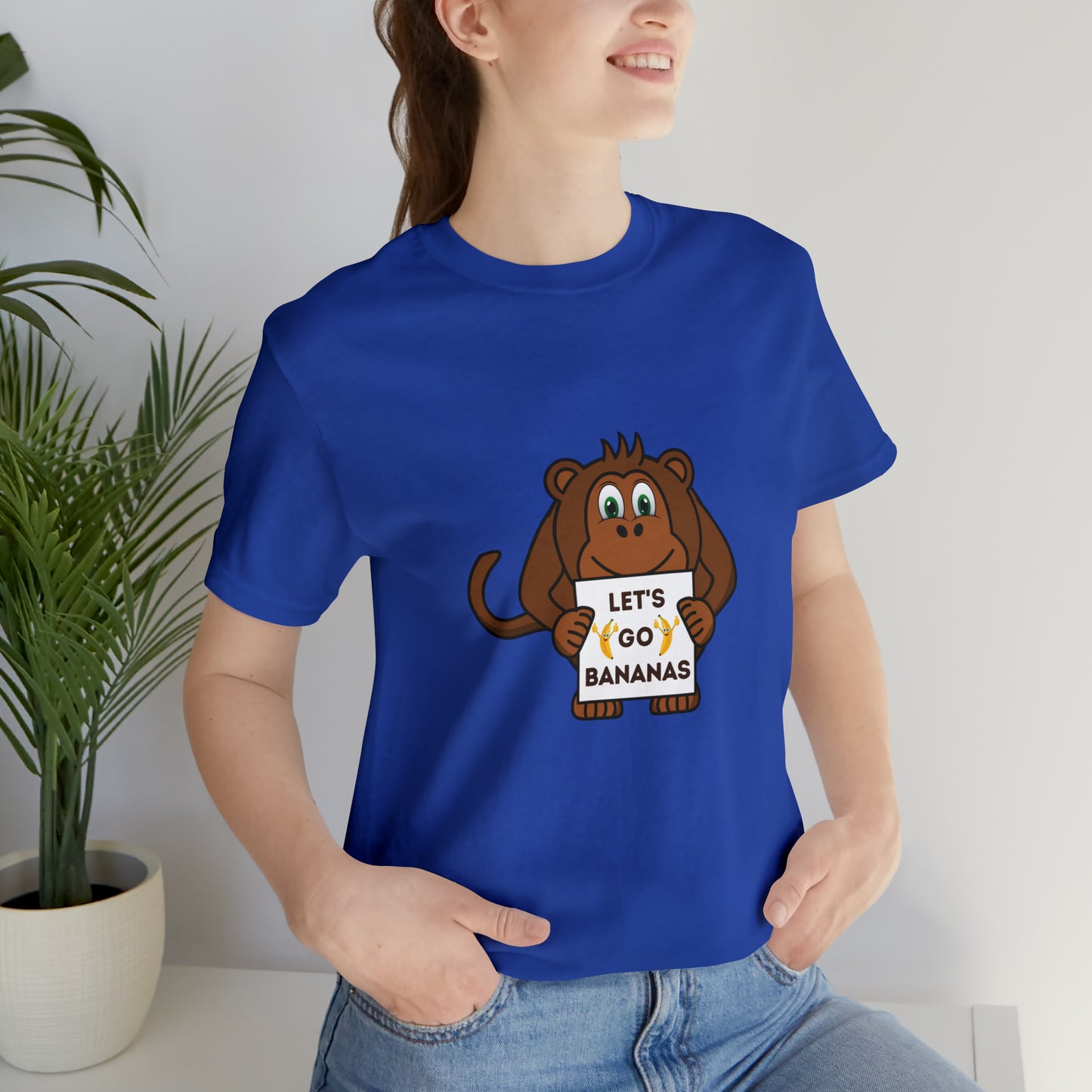 Monkey, Let's Go Bananas, Animals- Adult, Regular Fit, Soft Cotton, T-shirt