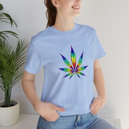 Art, Plant, Colorful Leaf, Nature- Adult- Adult, Regular Fit, Soft Cotton, Smaller Size Image, T-shirt