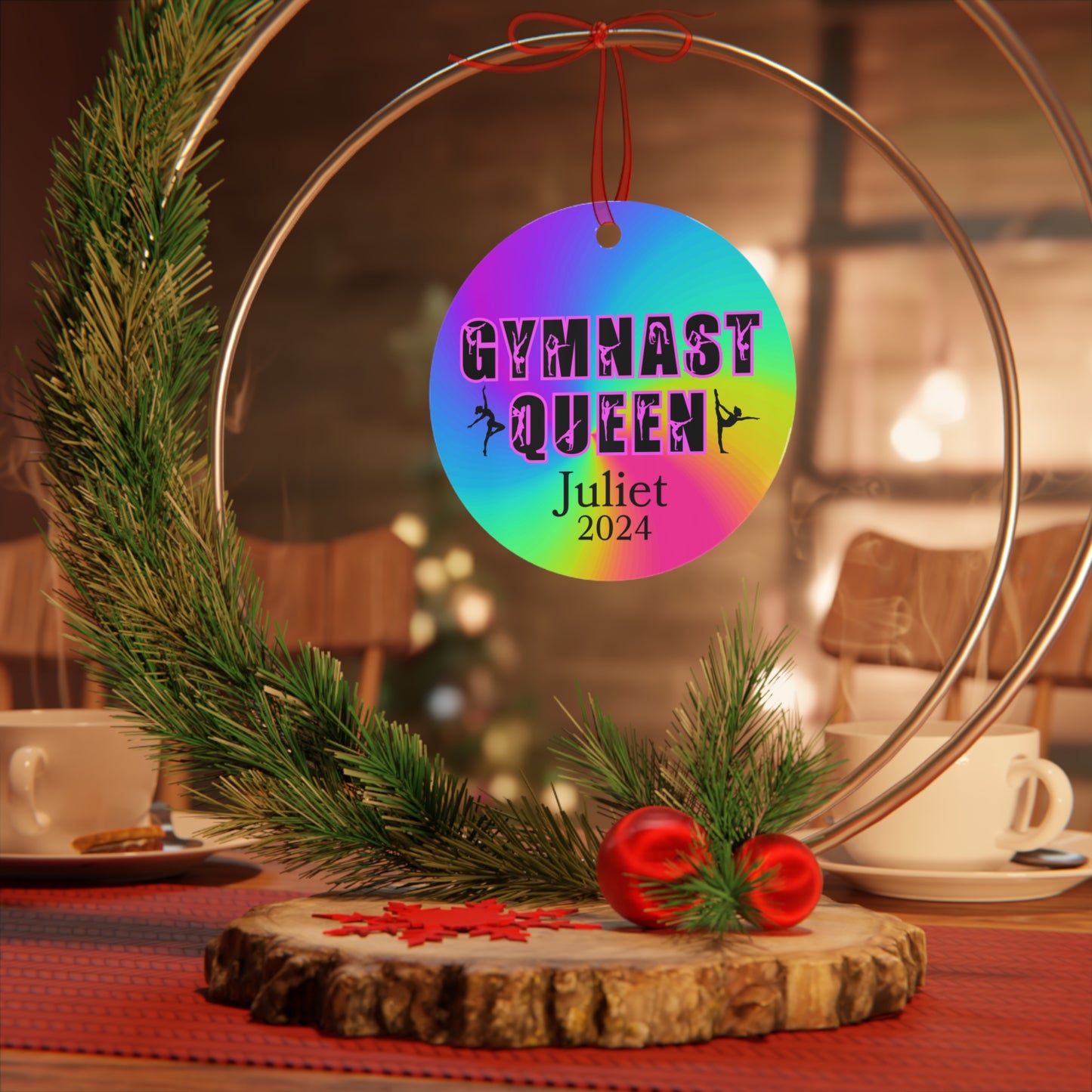 Gymnast Queen Ornament, Gymnast Metal Ornament Gymnastics Gift, Gift For Gymnast Mom Dad, Christmas Birthday Gift For Gymnast Dancer Ballet