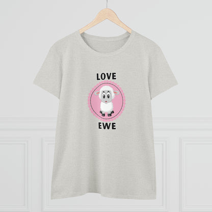 Sheep, Love Ewe, Animals- Adult, Semi-fitted, T-shirt